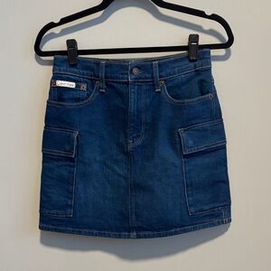 Calvin Klein Dark Blue Denim Mini Skirt